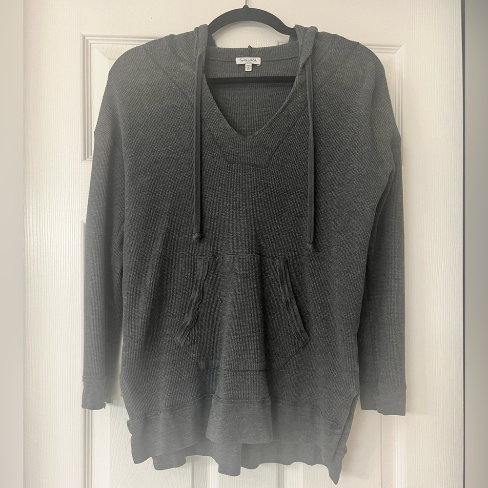 Splendid Gray Henley Hoodie Small